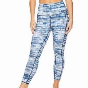 GAIAM blue tie-dye leggings